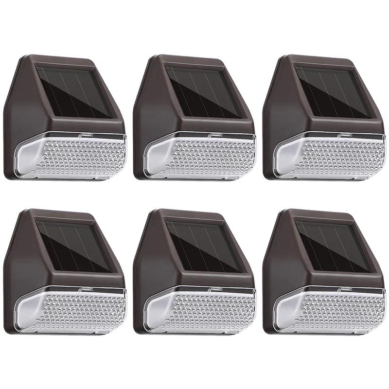 Low Voltage Integrated LED Solar Deck Lights Dusk to Dawn for Fence Stairs Waterproof (Set of 6)