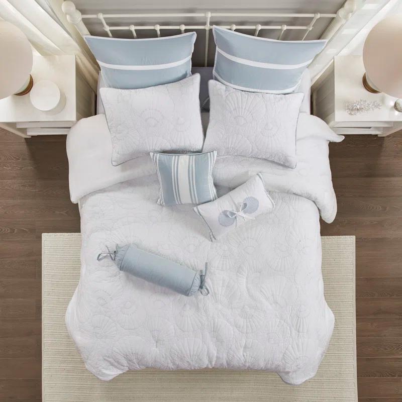 Harbor House Crystal Beach White Cotton Coastal Comforter Set