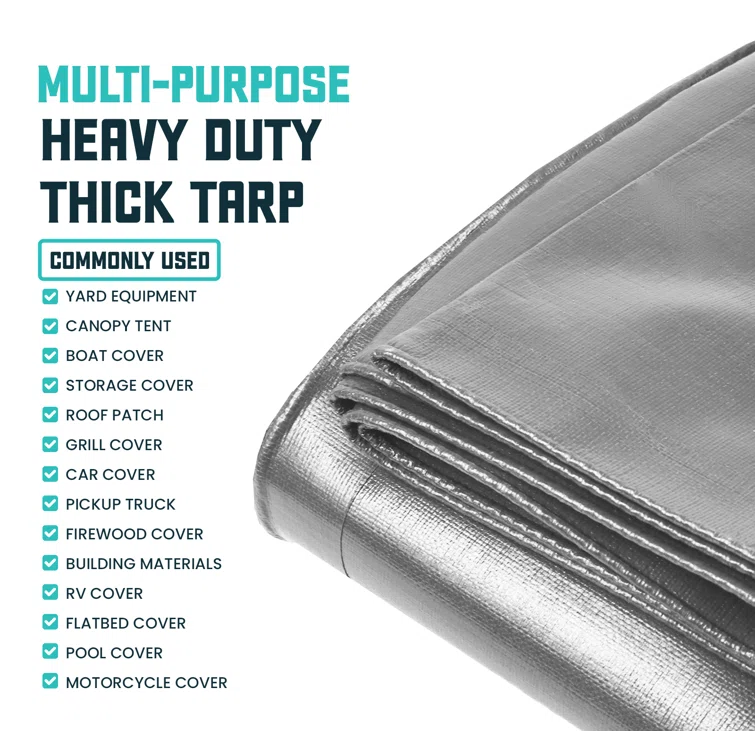 Core Tarps 16 Mil Heavy Duty Polyethylene Tarp, Waterproof, UV Resistant