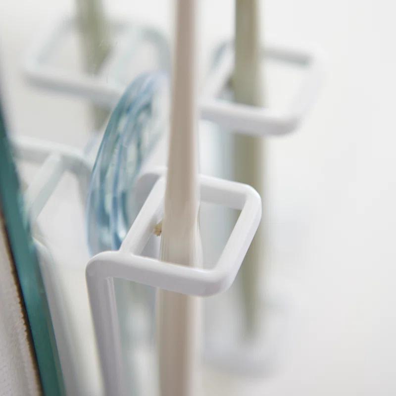 Yamazaki Home Tower Yamazaki Home Toothbrush Holder, Suction Cup Organizer For Bath, Steel, Water Resistant
