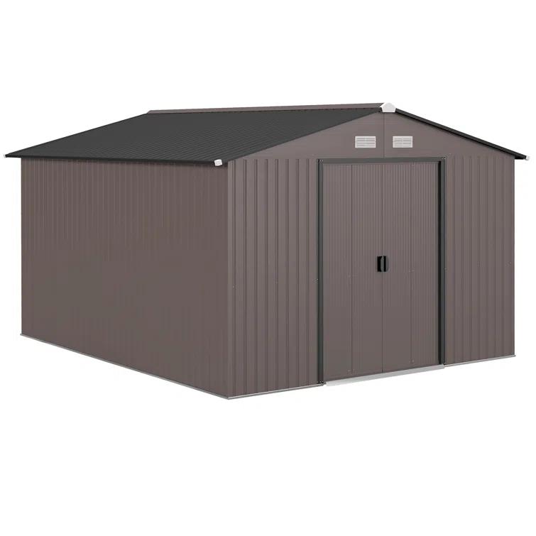Outsunny 7 ft. W x 4 ft. D Stainless Steel Tool Shed