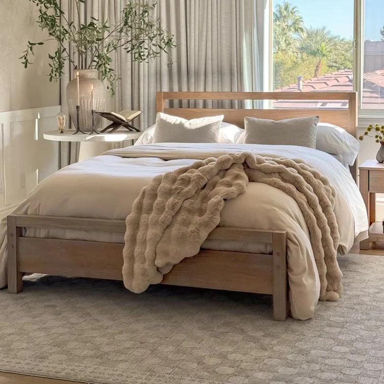 Loft Solid Wood Panel Bed