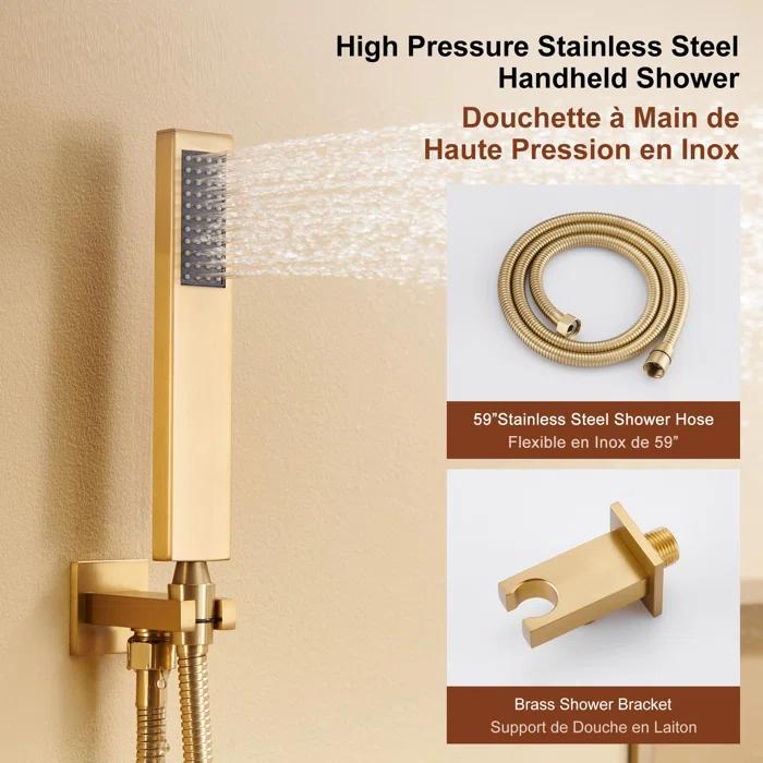 mondawe Herathena Complete Shower System with Rough in-Valve WF6001-12BG