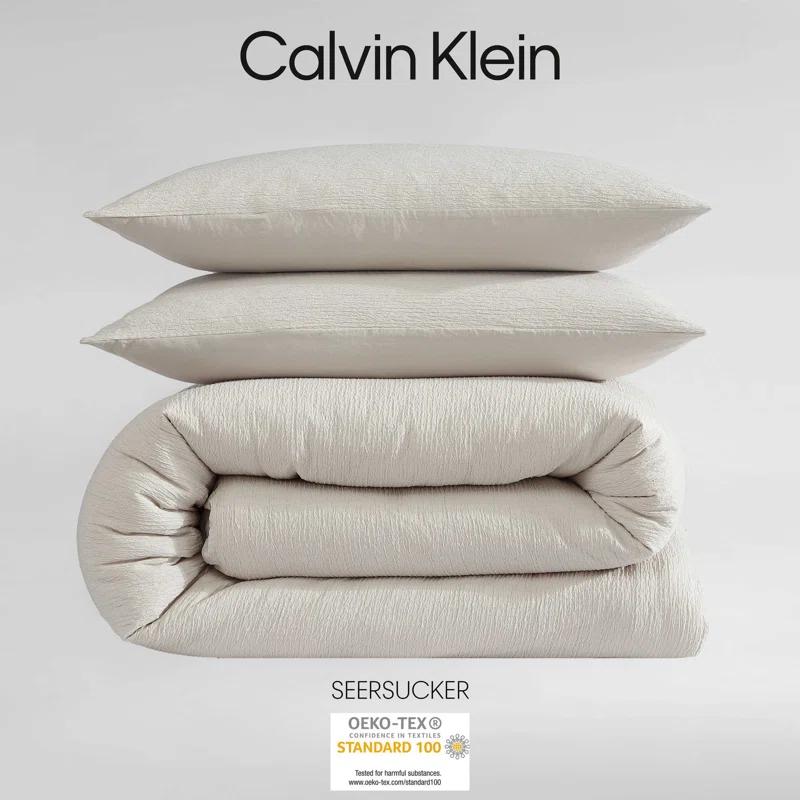 Calvin Klein Calvin Klein Seersucker Reversible 3 Piece Duvet Cover Set
