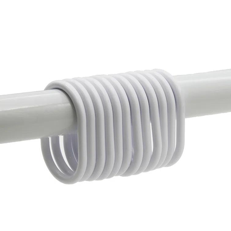 Evideco Solid Plastic Shower Curtain Hooks Rings (Set of 12)