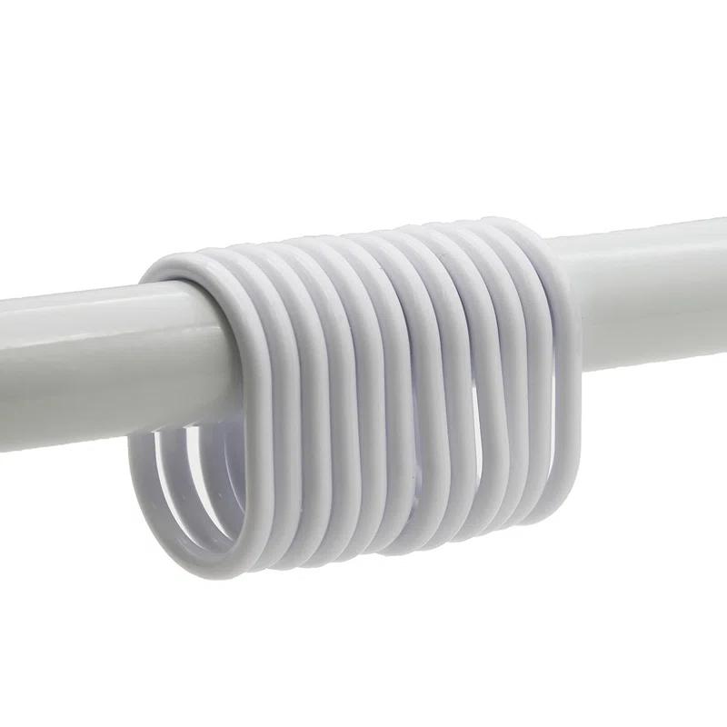Evideco Solid Plastic Shower Curtain Hooks Rings (Set of 12)