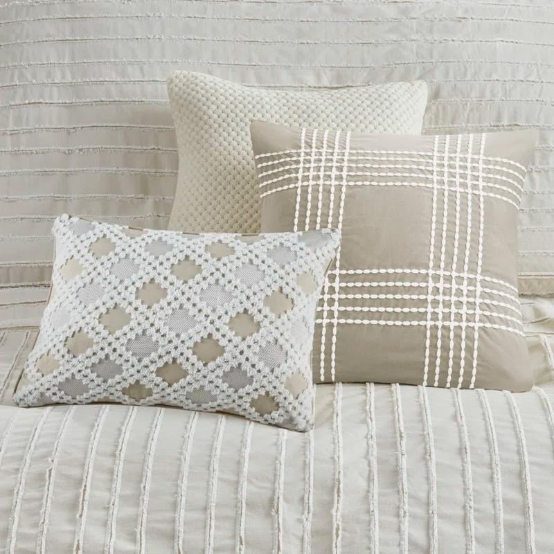 Madison Park Signature Madison Park Signature Essence Oversized Cotton Clipped Jacquard Comforter Set