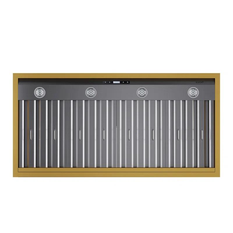 Kucht 48 in. 800 CFM Wall Mounted Range Hood with Gold Accents