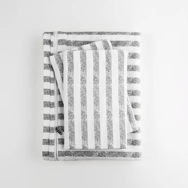 Becky Cameron 3 Piece Rugged Stripe Pattern Duvet Cover Set