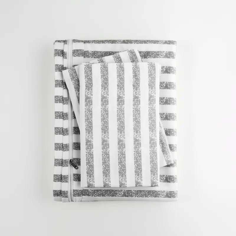 Becky Cameron 3 Piece Rugged Stripe Pattern Duvet Cover Set