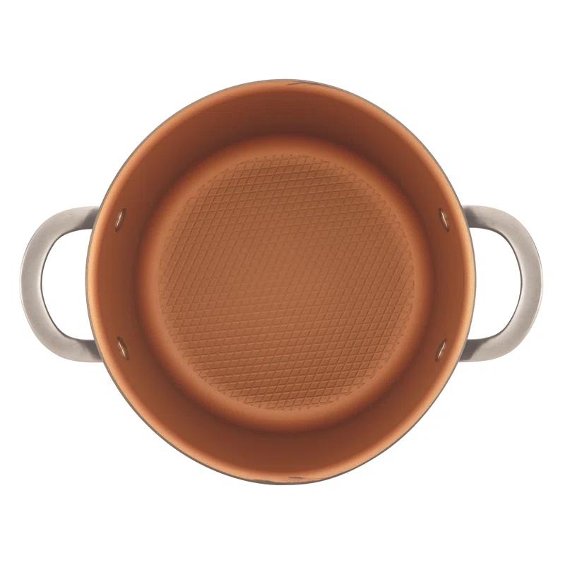 Ayesha Curry Ayesha Curry Home Collection Hard Anodized Nonstick Sauce Pot with Lid, 4.5 Quart, Gray