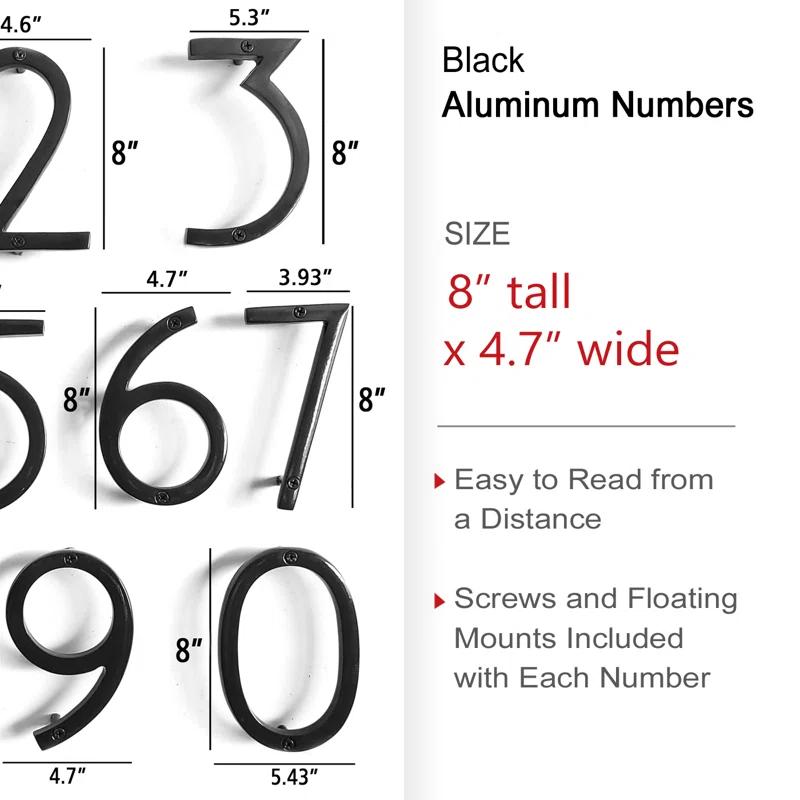NACH Metal Floating Mount House Number
