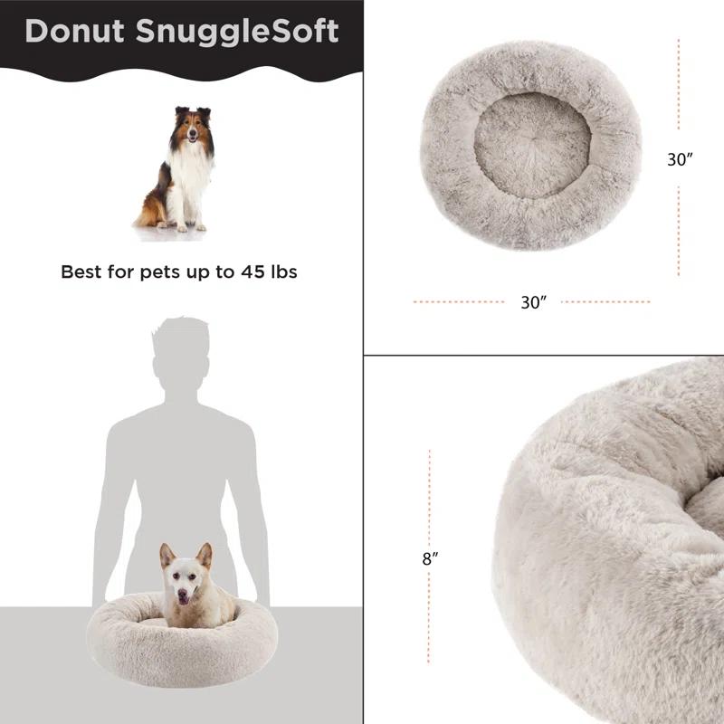 Best Friends By Sheri Best Friends by Sheri SnuggleSoft Faux Fur Memory Foam Calming Donut Bed