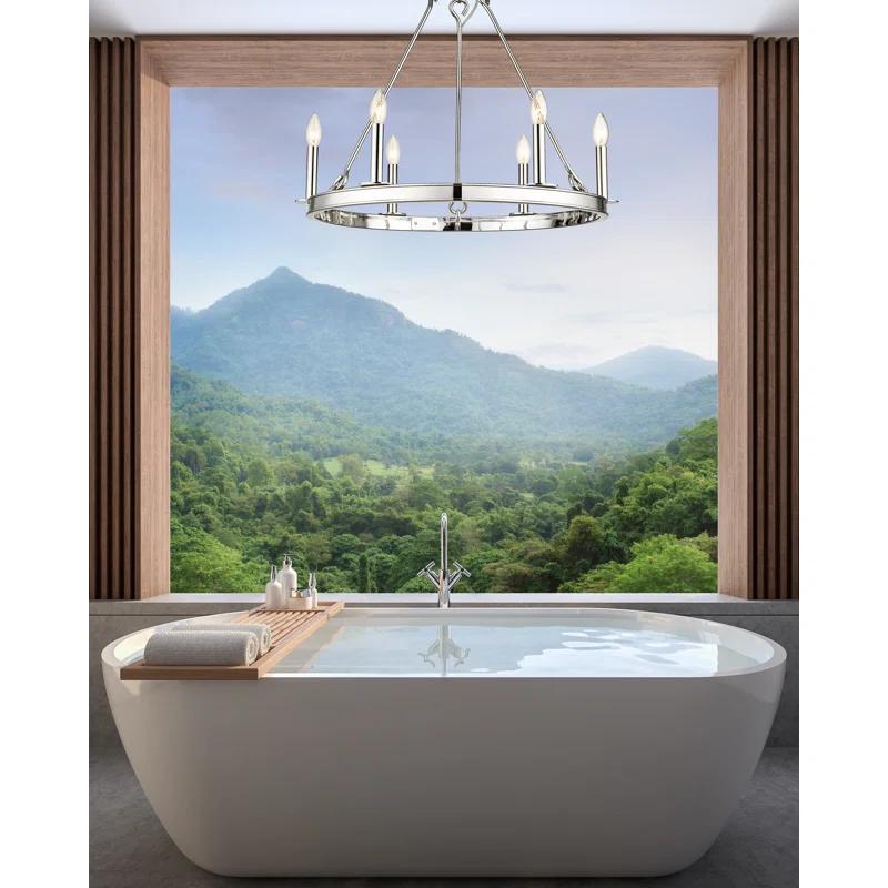 Z-Lite Barclay 6 - Light Dimmable Wagon Wheel Chandelier