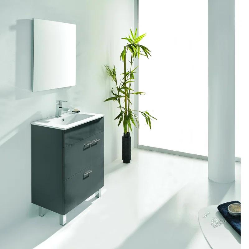 WS Bath Collections Elegance 31.5'' Single Bathroom Vanity with Ceramic Top with Mirror