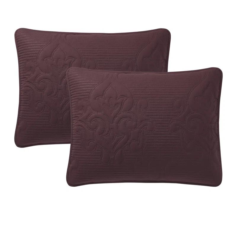 VCNY Solomun 3-Piece Pinsonic Damask Microfiber Quilt Set