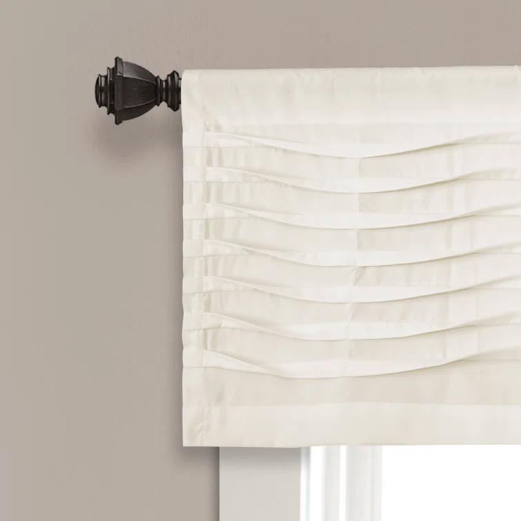 Lush Decor Tailored 52'' W Window Valance Blue,Cream,Dark Gray,Light Gray,White