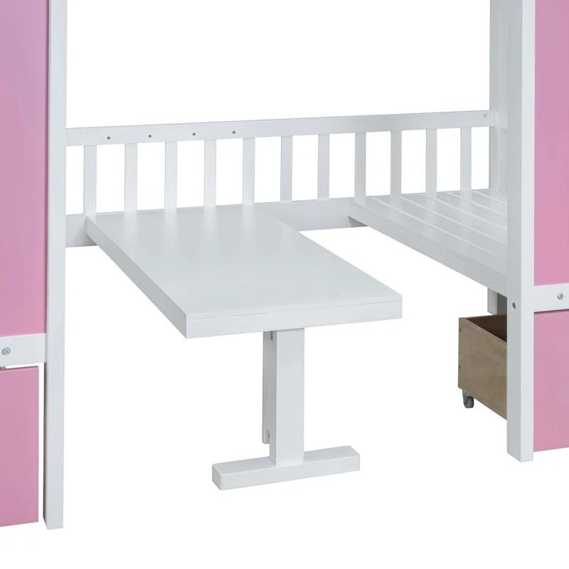 Galibens Bunk Bed With Changeable Table, Bunk Bed Turn Into Upper Bed And Down Desk