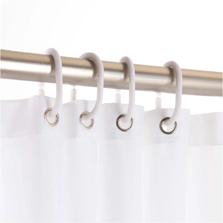 Evideco Solid Plastic Shower Curtain Hooks Rings (Set of 12)