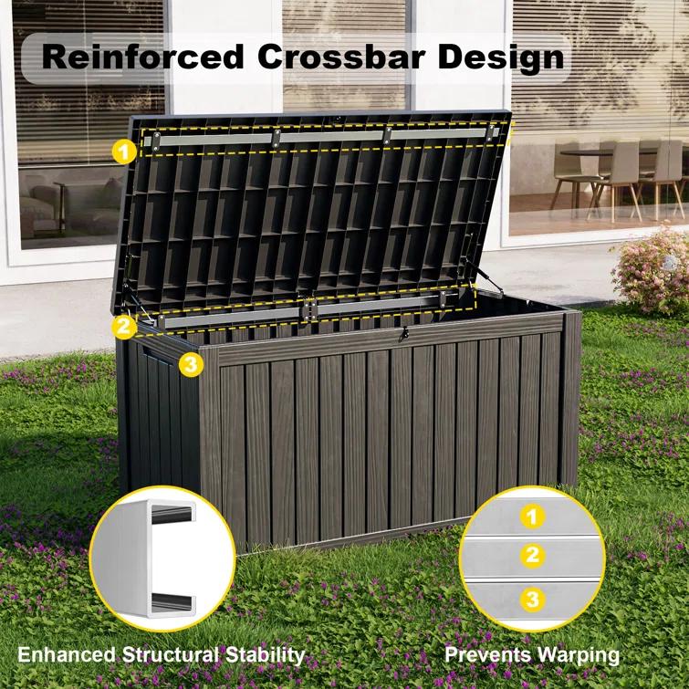 Emperic Design 150-Gal Water Resistant Resin Lockable Deck Box