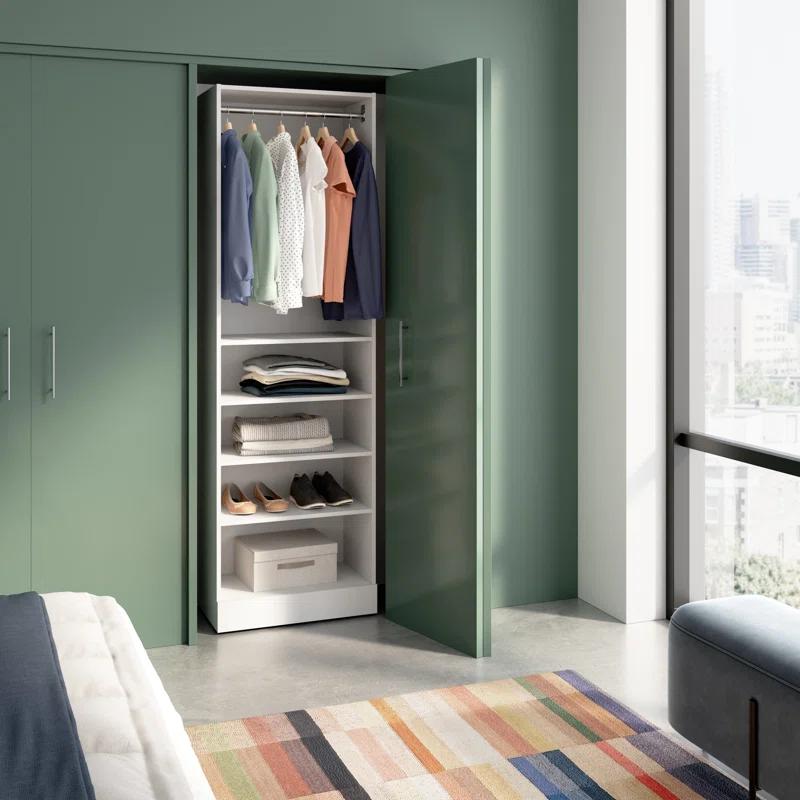 Bestar Florence 25W X 16D Modular Reach-In Or Walk-In Closet System Tower With Shelves