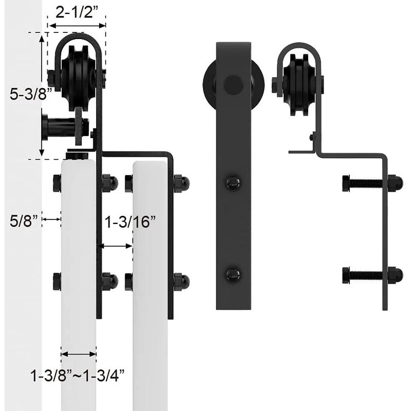 Lazio Steel Double Door Barn Door Hardware Kit Single Bypass