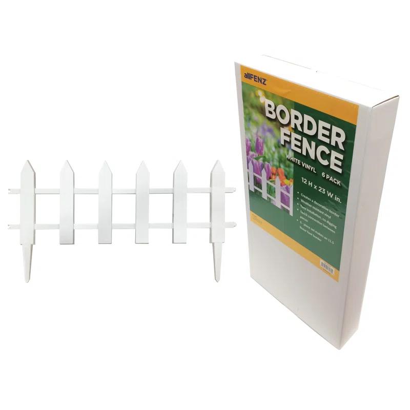 allFENZ 12 in. x 23 in. Vinyl Picket Garden Fence (Set of 6)
