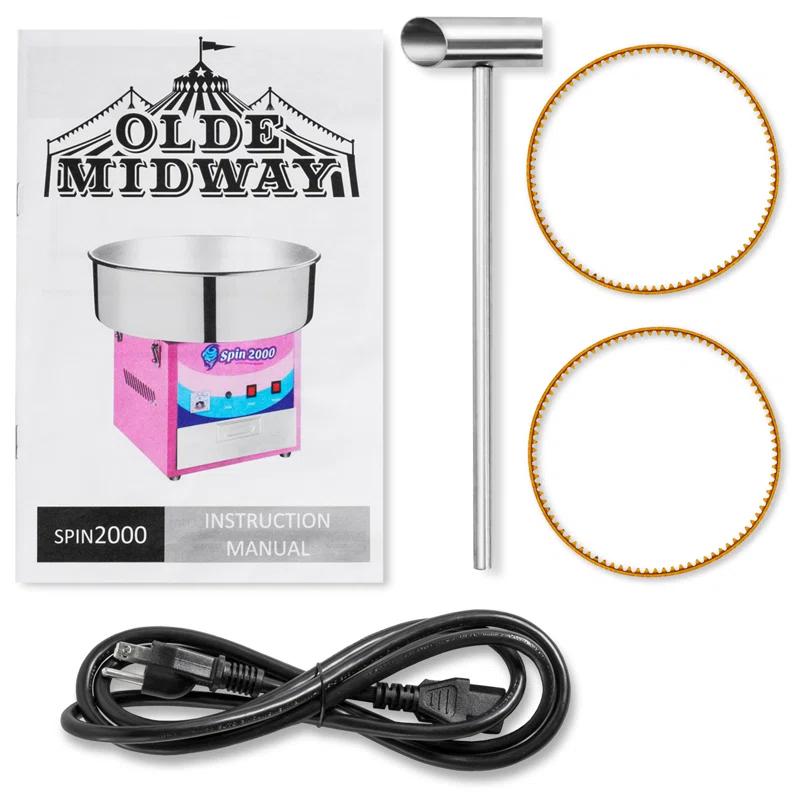 Olde Midway Cotton Candy Machine with Cart