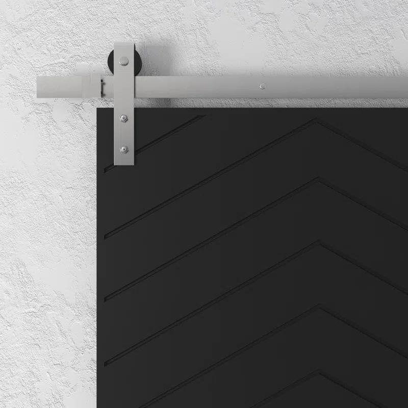 Urban Woodcraft 40'' x 83'' Solid Wood Paneled Painted with Installation Hardware Kit Barn Door