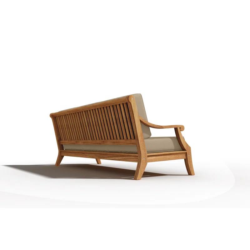 Curated Maison Adrien 4-Piece Teak Outdoor Patio Deep Seating Set with Sunbrella Cushions