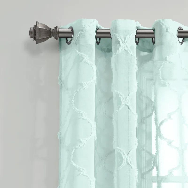 Lush Decor Avon Trellis Sheer Polyester Sheer Curtain Pair (Set of 2)