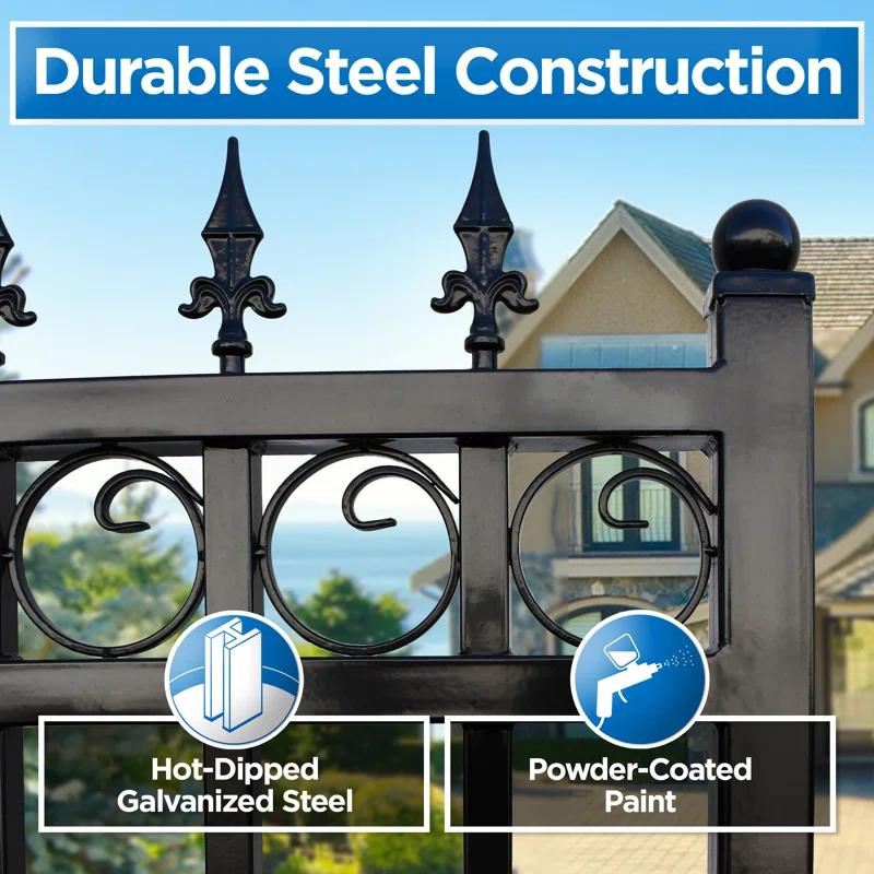 ALEKO Steel Dual Swing Driveway Gate - LONDON Style