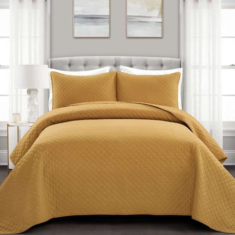 Lush Decor Ava Diamond Standard Cotton Modern & Contemporary Quilt Set