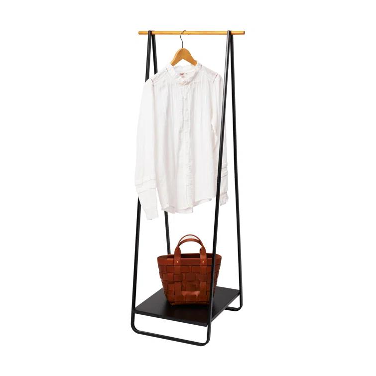 Yamazaki Home Tower Freestanding Coat Hanger Clothes Rack With Shelf, 55" - Steel