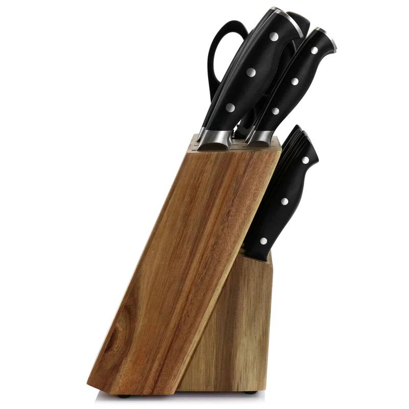 Martha Stewart Martha Stewart Stainless Steel 14 Piece Cutlery And Knife Block Set In Black
