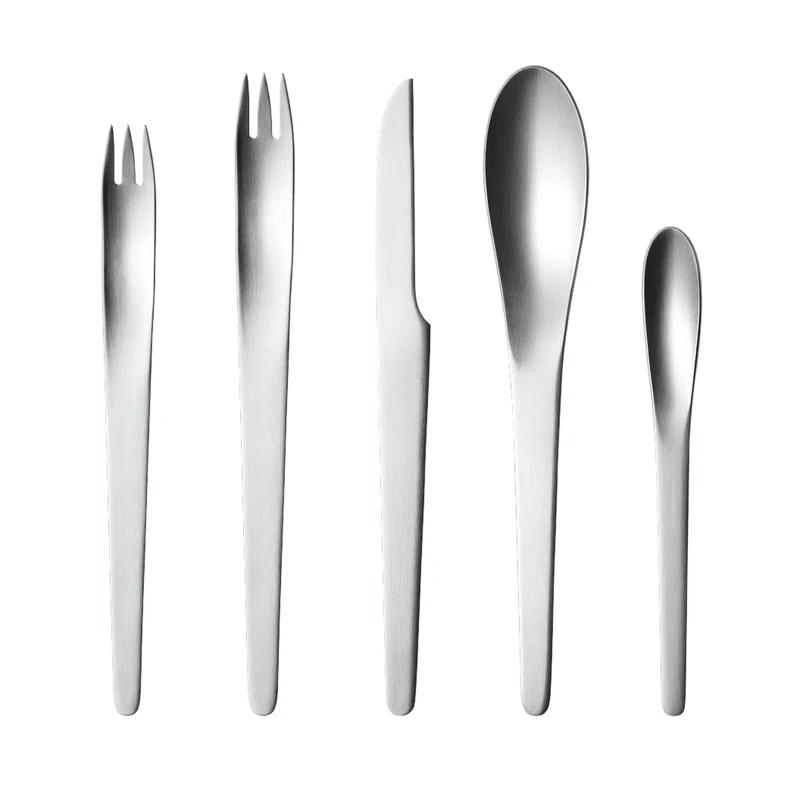 Georg Jensen Arne Jacobson 5 Piece Flatware Set, Service for 1 & Reviews | Wayfair