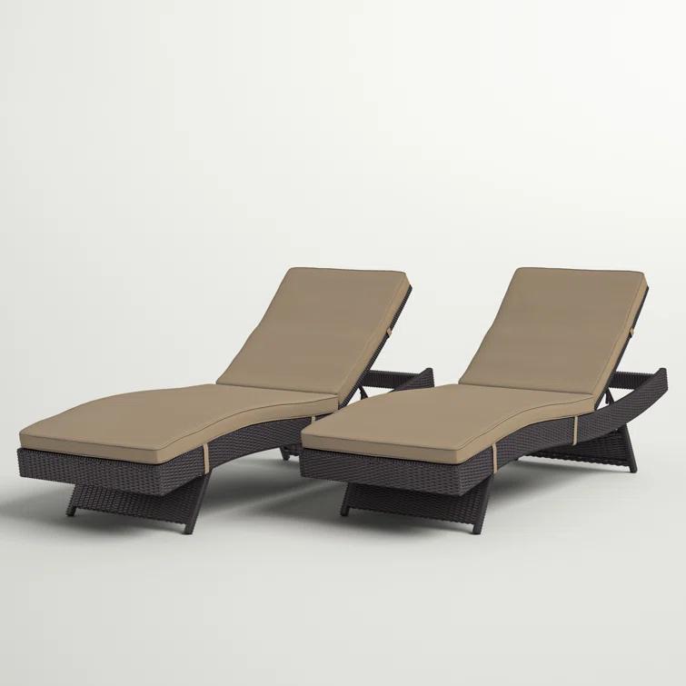 Modway Convene Outdoor Patio ChaiseSet of 2 in Espresso Mocha