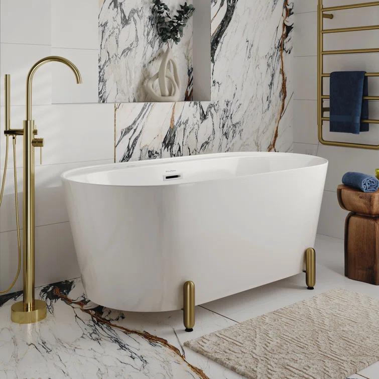 Swiss Madison Monaco 59" Freestanding Bathtub With Matte Black Stand SM-FB1002BG