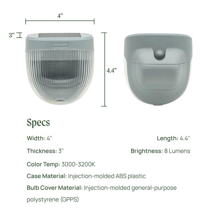 Vego Garden Add ons Rippled Outdoor Waterproof Solar Powered Integrated LED Deck Light Pack (Set of 8)