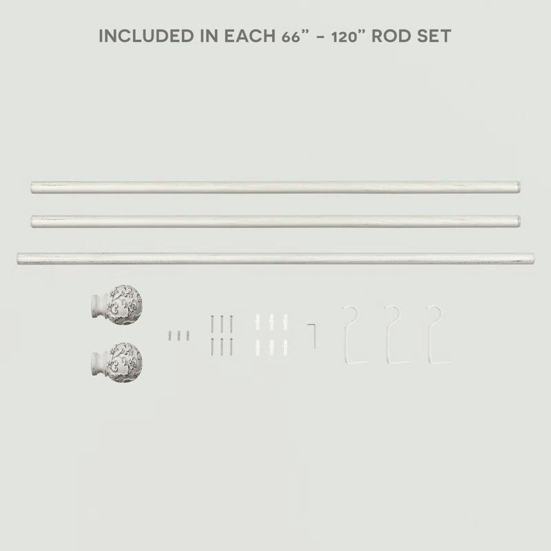 Amalgamated Textiles Exclusive Home Vine 1" Indoor/Outdoor Curtain Rod and Finial Set, Adjustable