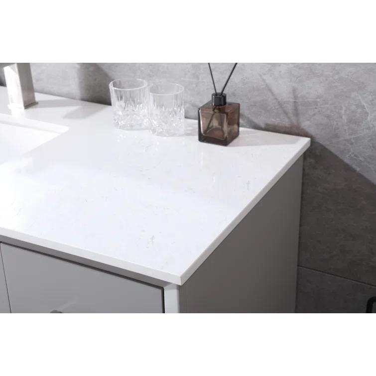 Latitude Run® Hayes 54'' Single Bathroom Vanity with Engineered Marble Top