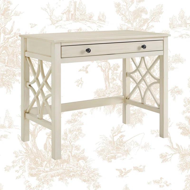 Gracie Oaks Whitley Antique 38" Two-Drawer Wooden Writing Desk