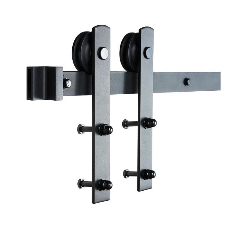 VEVOR Black Steel Single Door Barn Door Hardware Kit Standard Single