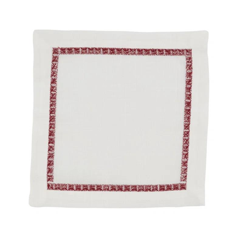 Saro Mayer Collection Polyester Embroidered Square Napkin (Set of 4)