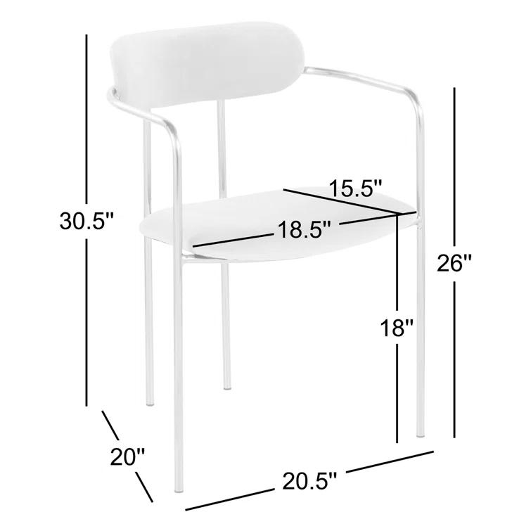 Etta Avenue™ Bellatrix 18'' H Velvet Upholstered Metal Armchair (Set of 2)