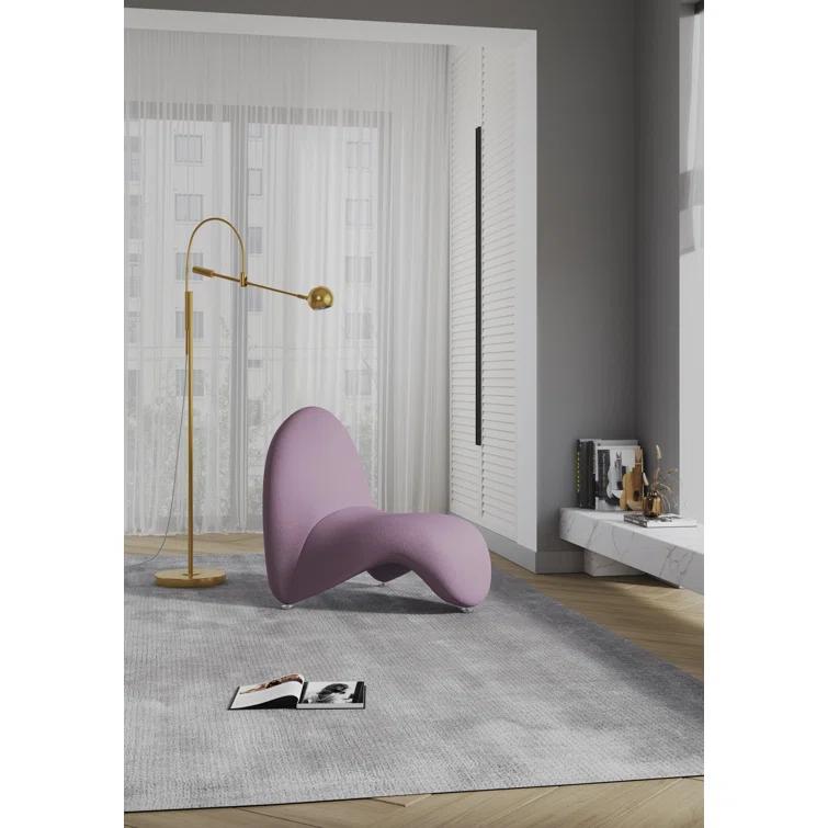 Orren Ellis Hillmar Wool Blend Upholstered Lounge Chair in Purple