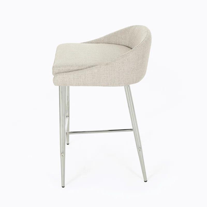 Ivy Bronx Modern&Simple Design Counter Stools Set of 2 – Upholstered Seats, Chrome-Finished Base for Kitchen Island or Breakfast Nook | Wayfair