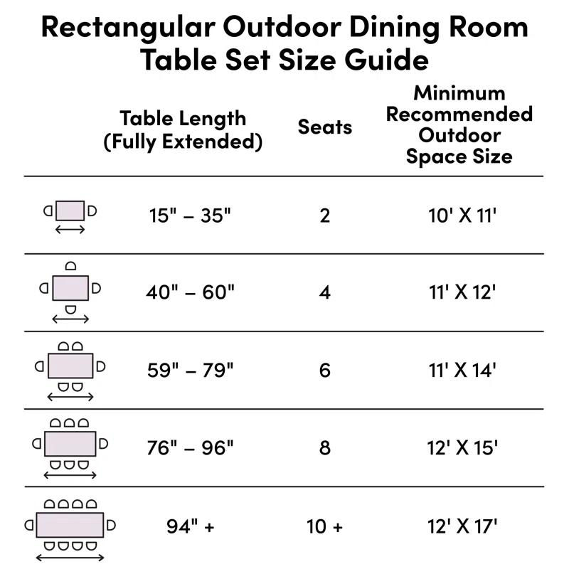2 - Person Rectangular Outdoor Dining Set