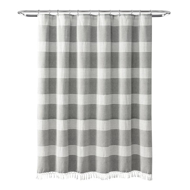 Tucker Stripe Cotton Striped Shower Curtain