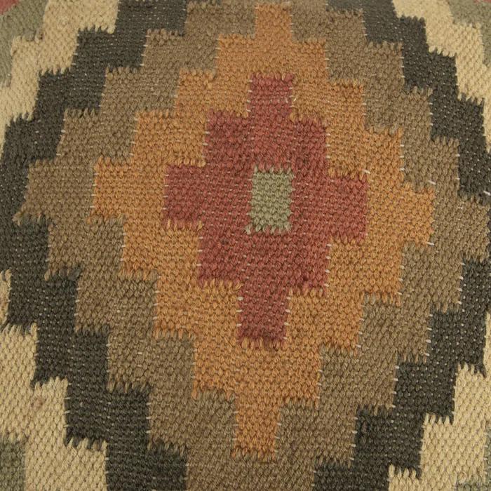 ZeaZu Brown Beige Kilim Down Filled Throw Pillow